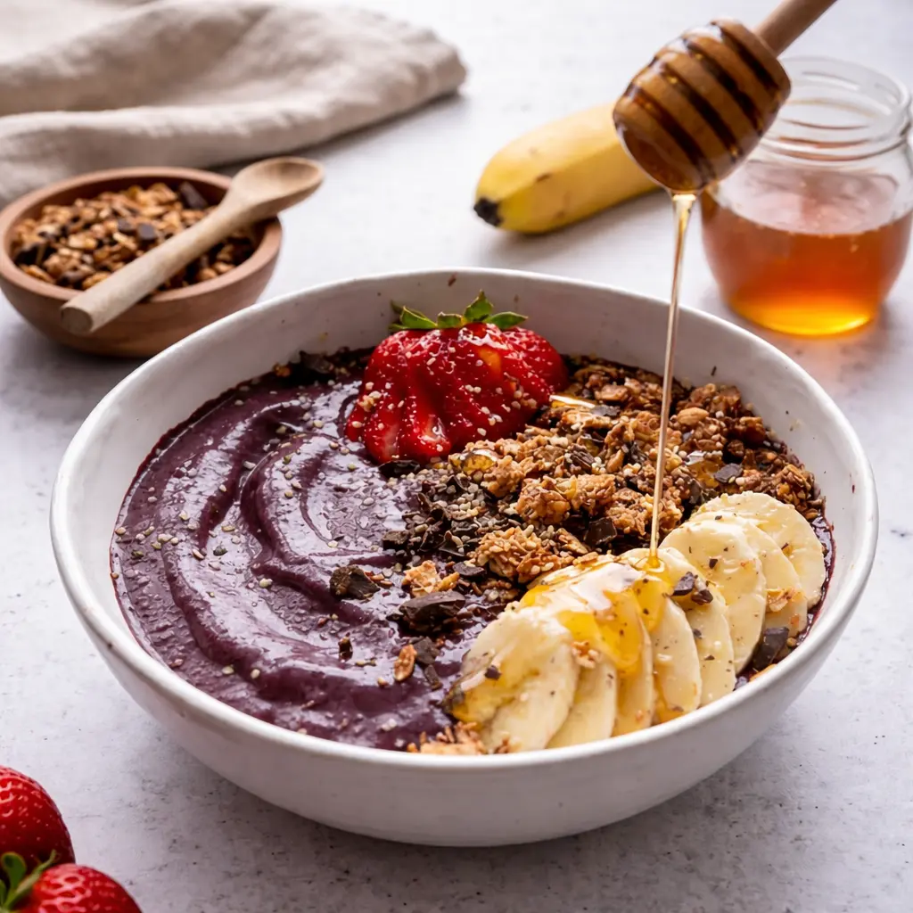 Acai superfood bowls at 100+ healthy cafe in Calgary NE